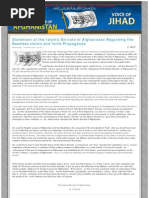 Statement of the Islamic Emirate of Afghanistan Regarding the Baseless claims and futile Propaganda 