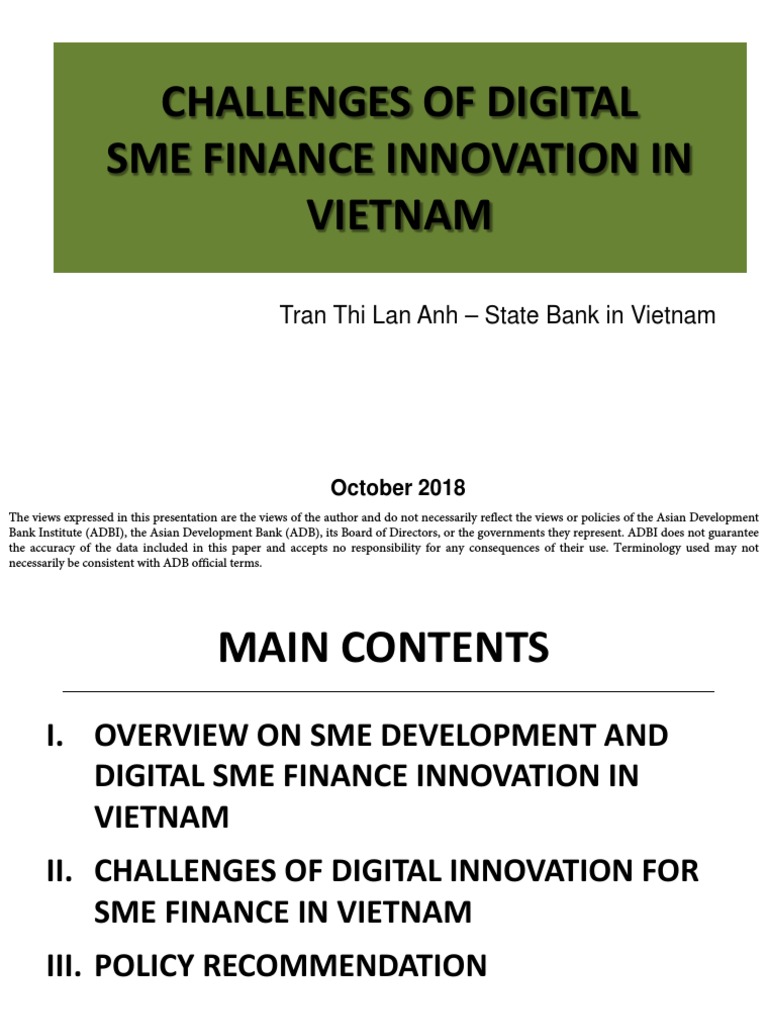 Digital Finance Challenges for SMEs in Vietnam | PDF | Small And Medium ...
