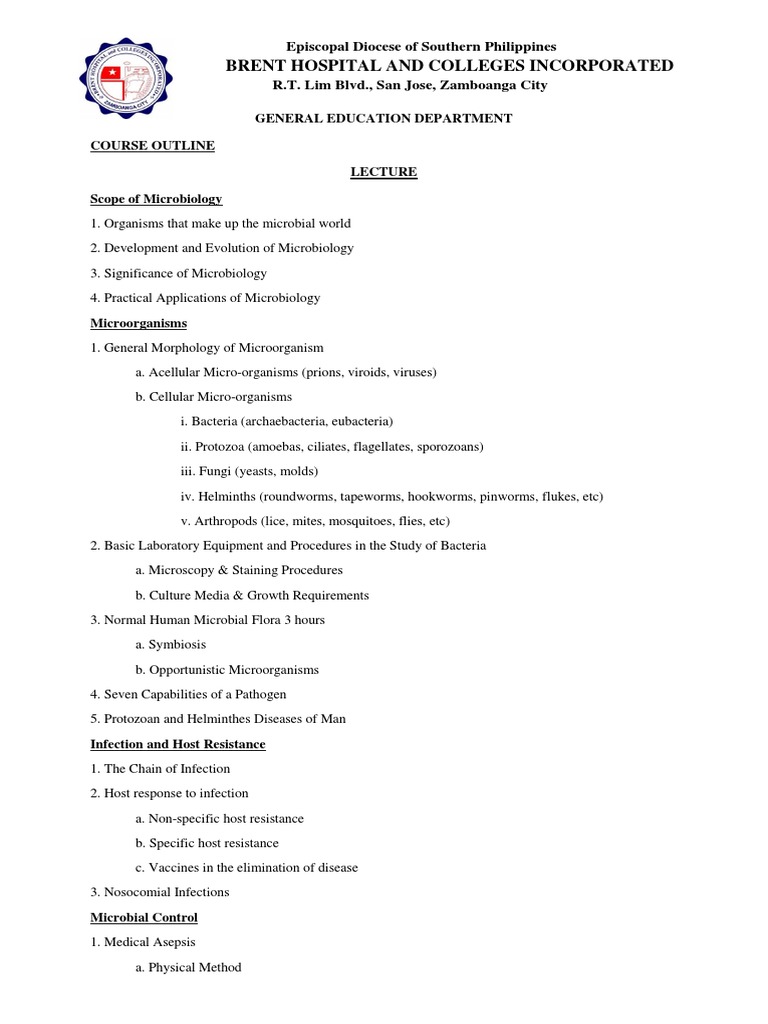 Microbiology Course Outline and Lab Guide | PDF | Microbiology | Infection