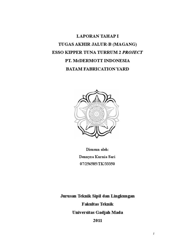 Laporan Magang Teknik Sipil Ugm MC Dermott