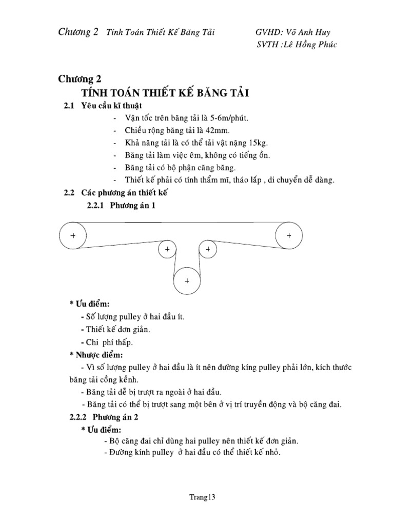Bài Giảng Tính Toán Thiết Kế Băng Tải | PDF