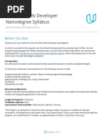 Full Stack Web Developer Nanodegree Syllabus: Before You Start