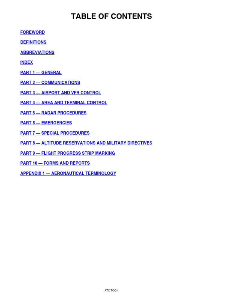 Air Traffic Control Manual Of Operations Air Traffic Control Instrument Flight Rules