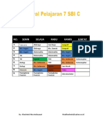 Jadwal Pelajaran 7 SBI C