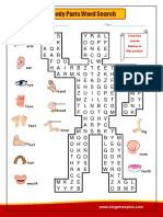 Body Parts Wordsearch