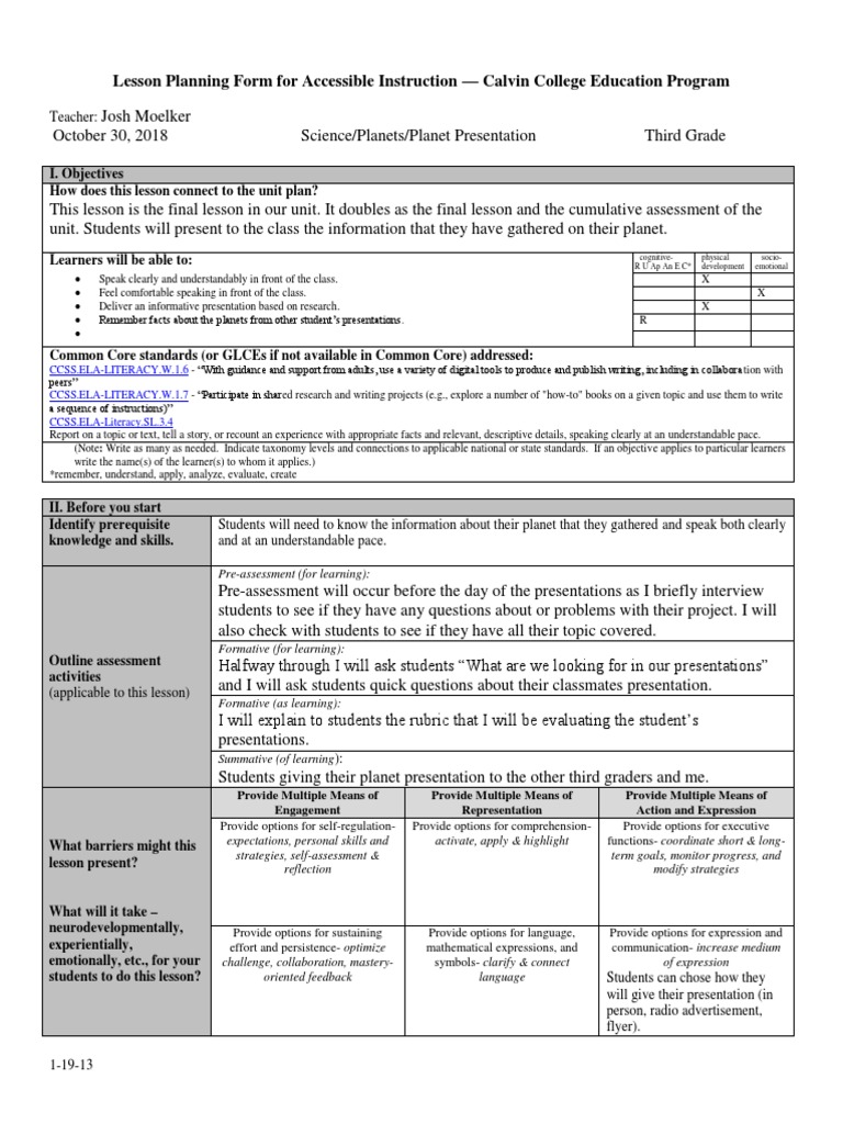 Montessori Lesson Plan 5 | PDF | Psychotherapy | Learning