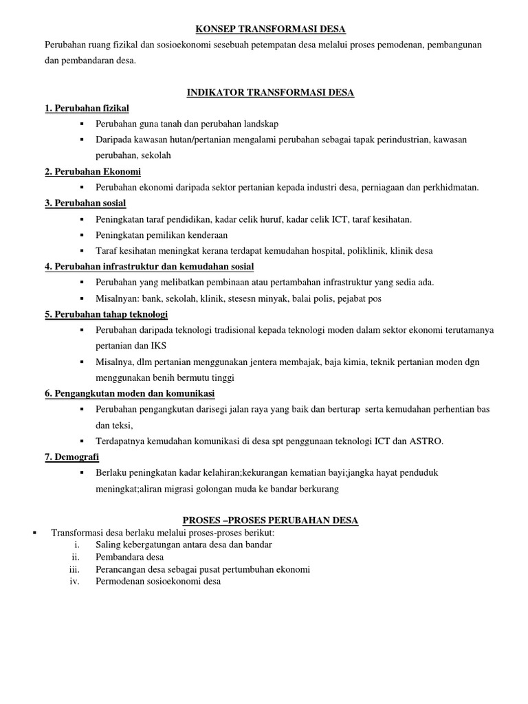 Konsep Transformasi Desa Pdf