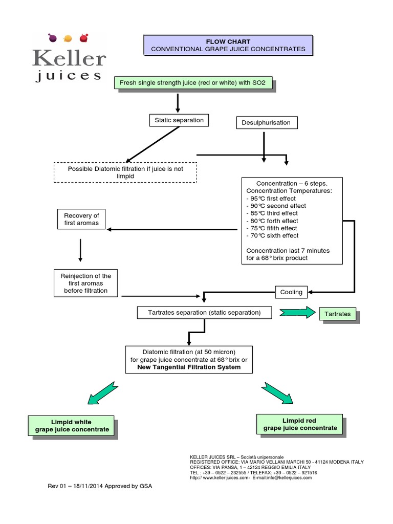 Grape Juice Processing Flow Chart | PDF | Chemistry | Nature
