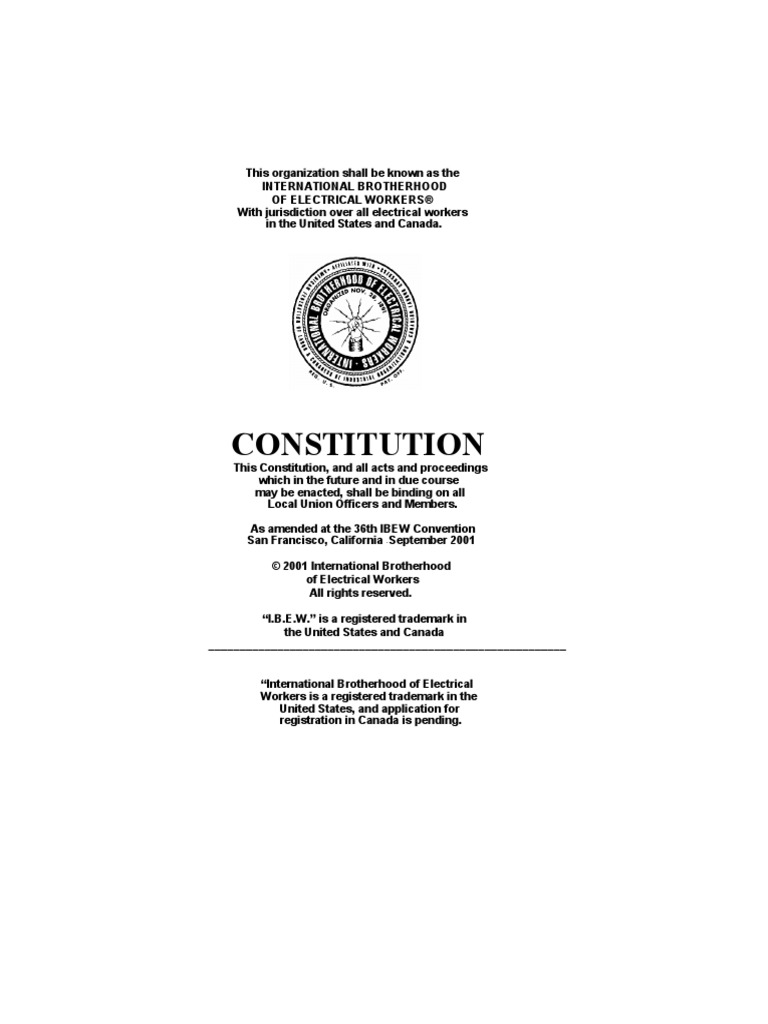 IBEW Constitution PDF | PDF | Pension | Trust Law