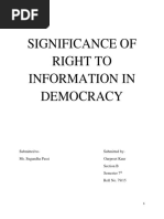 Significance of Right To Information in Democracy