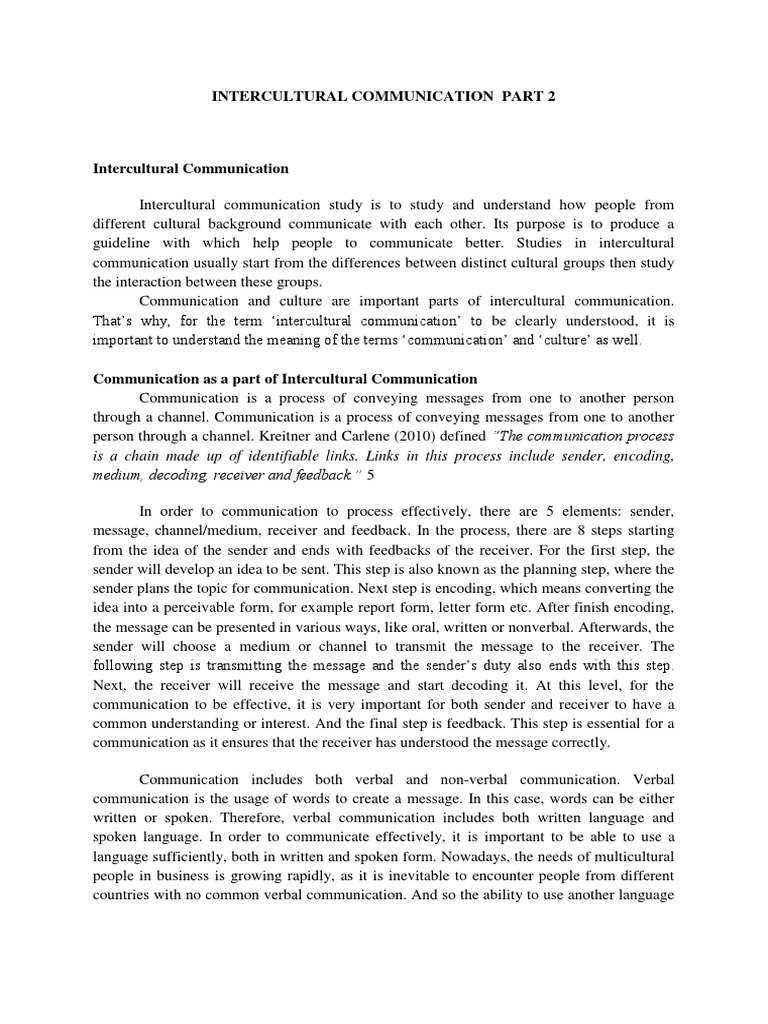 Intercultural Communication Part 2 | PDF | Cross Cultural Communication ...