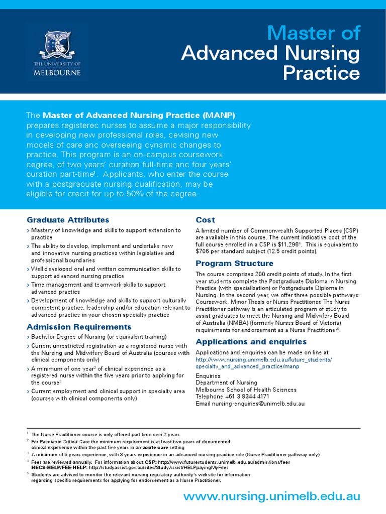 Master Advanced Nursing Practice | PDF | Nurse Practitioner | Nursing