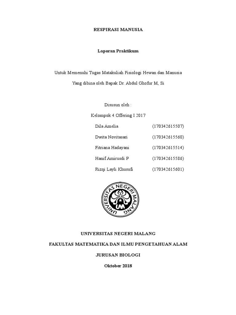 I - 4 - Laporan Praktikum Respirasi Manusia | PDF