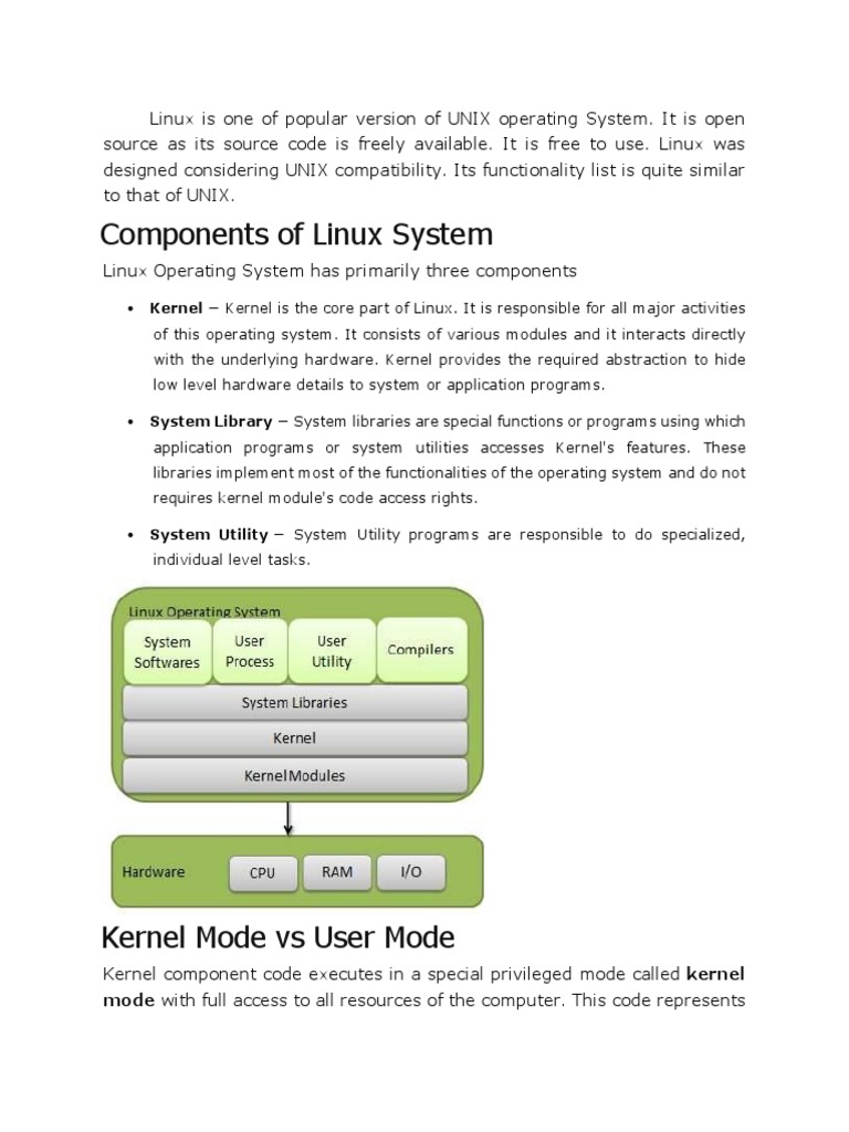 Linux | PDF | Kernel (Operating System) | Operating System