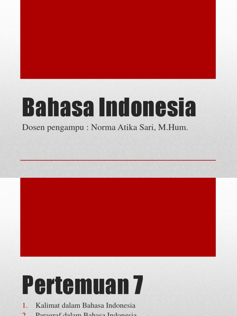 Bahasa Indonesia Ppt 2 Pdf Seni Disiplin Bahasa Kajian Bahasa