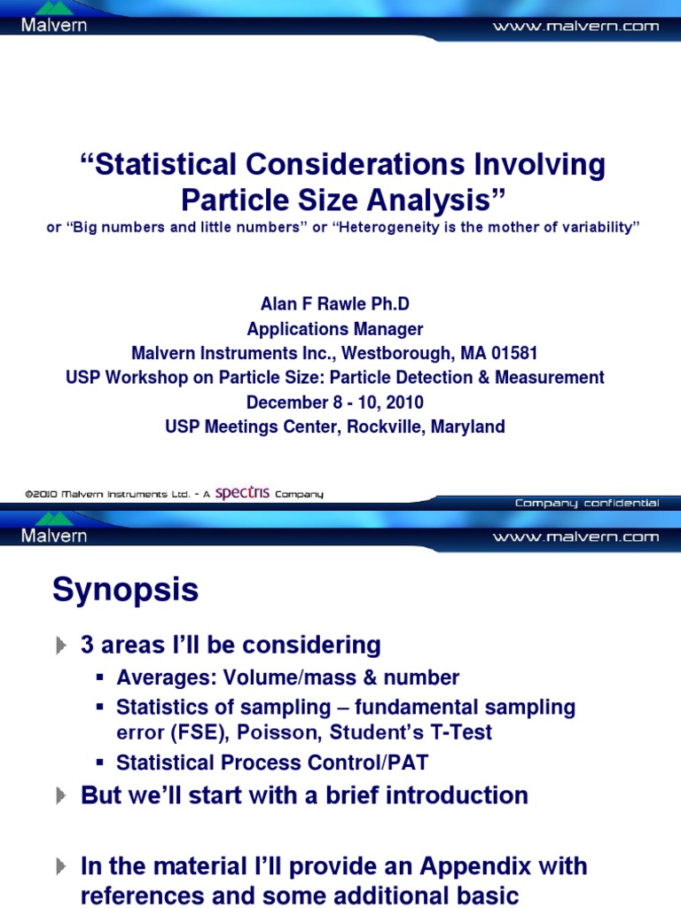Malvern Usp 429 | PDF | Standard Error | Mean