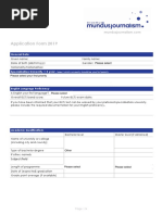 Erasmus Mundus Application Form 2019