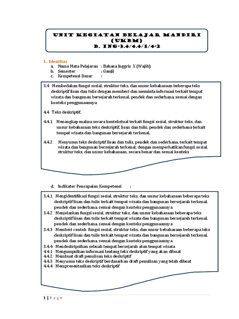 Ukbm Bhs Inggris 3 4 4 4