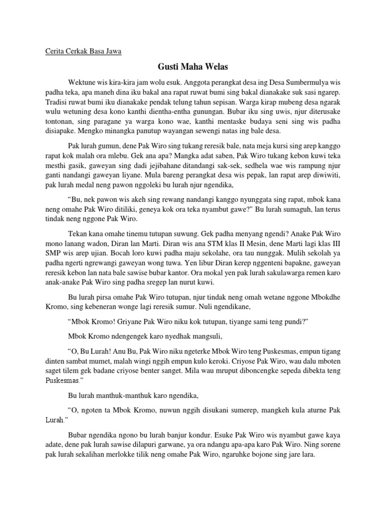 Cerkak Bahasa Jawa Pendidikan / Buku Seni Suara Jawa Kelas