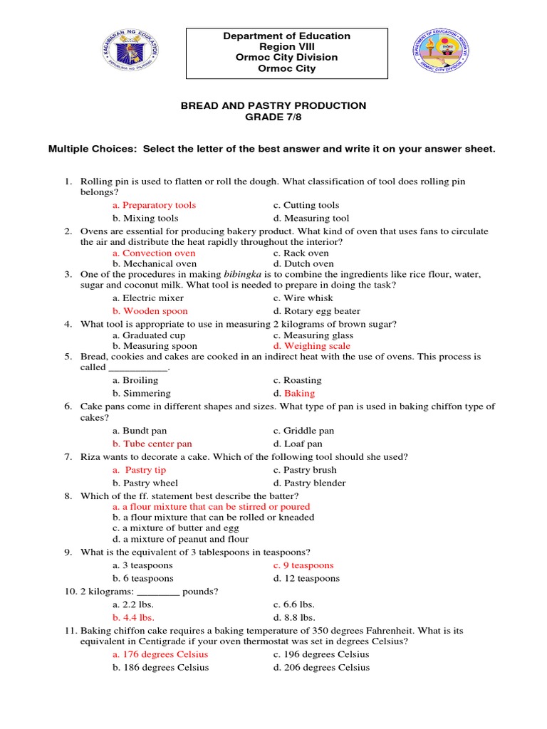 Bread and pastry test questions Mixer (Cooking) Cakes