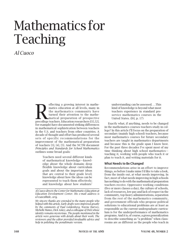 Math For Teaching PDF | PDF | Mathematical Proof | Teaching Mathematics