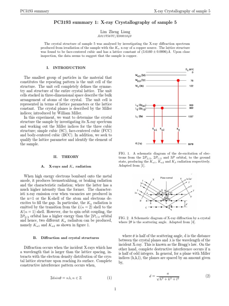 X-ray Crystallography of Sample 5 | PDF | X Ray Crystallography ...