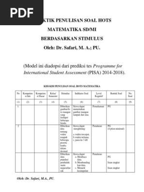 Kisi Kisi Soal Hots Matematika Docx