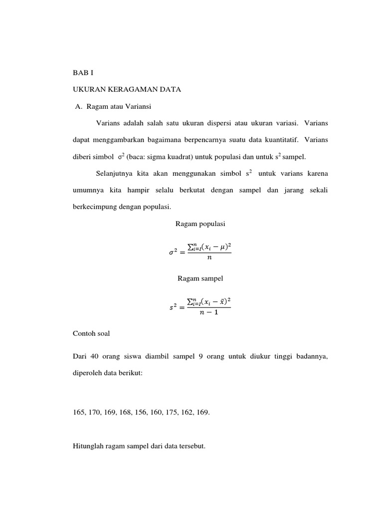 Ragam Atau Variansi PDF