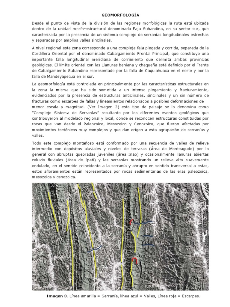 Tipos de Geoformas en la Geomorfología | PDF | Río | Falla (geología)