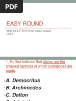 Easy Round: Write The LETTER of The Correct Answer Only