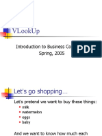 Vlookup: Introduction To Business Computing Spring, 2005