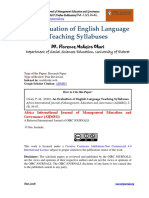 Evaluation of English Language Teaching Syllabuses