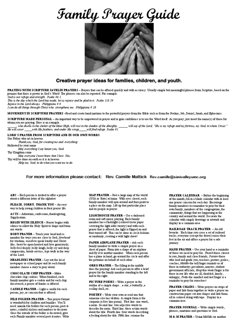 Family Prayer Guide Pdf Lord S Prayer Prayer