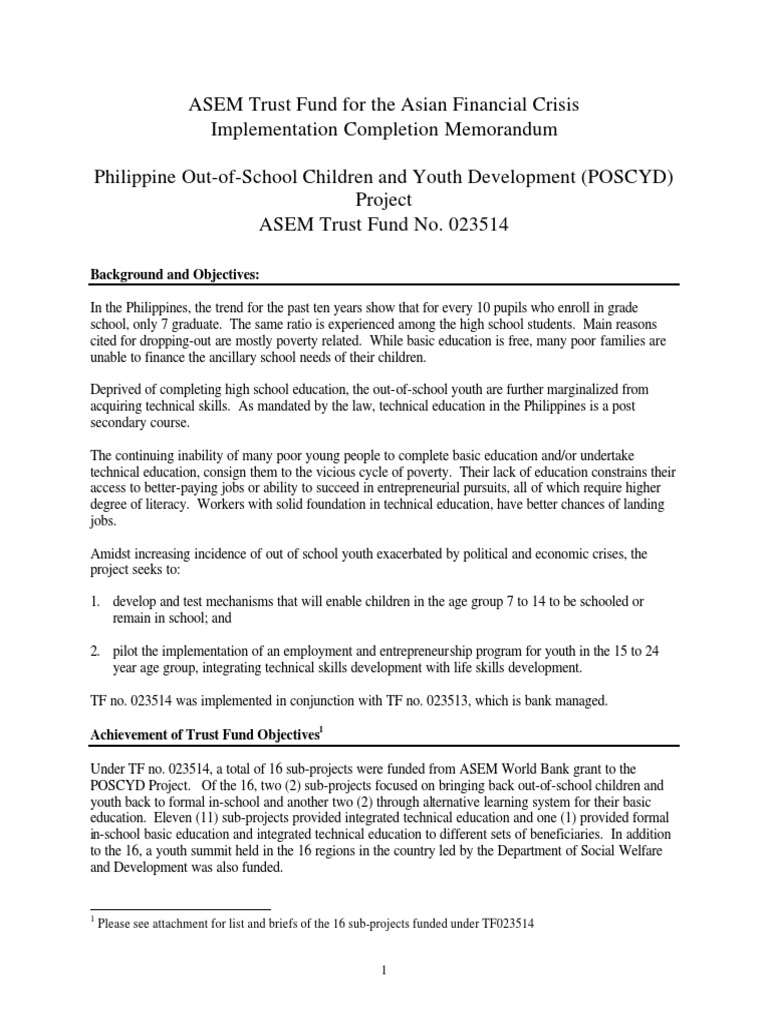 Out of School Youth | PDF | Vocational Education | Poverty