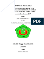 ANALISIS FAKTOR FAKTOR YANG MEMENGARUHI KEMISKINAN RUMAH TANGGA DI PROVINSI PAPUA TAHUN (Analisis Data Susenas 2017)