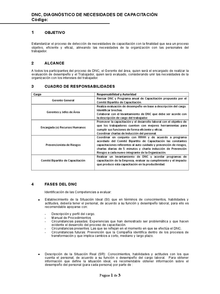 Proceso Estandarizado de DNC | PDF | Evaluación | Sicología