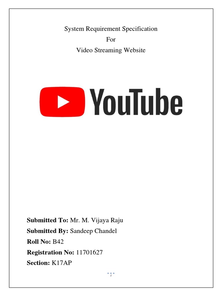 Srs Pdf You Tube Application Programming Interface