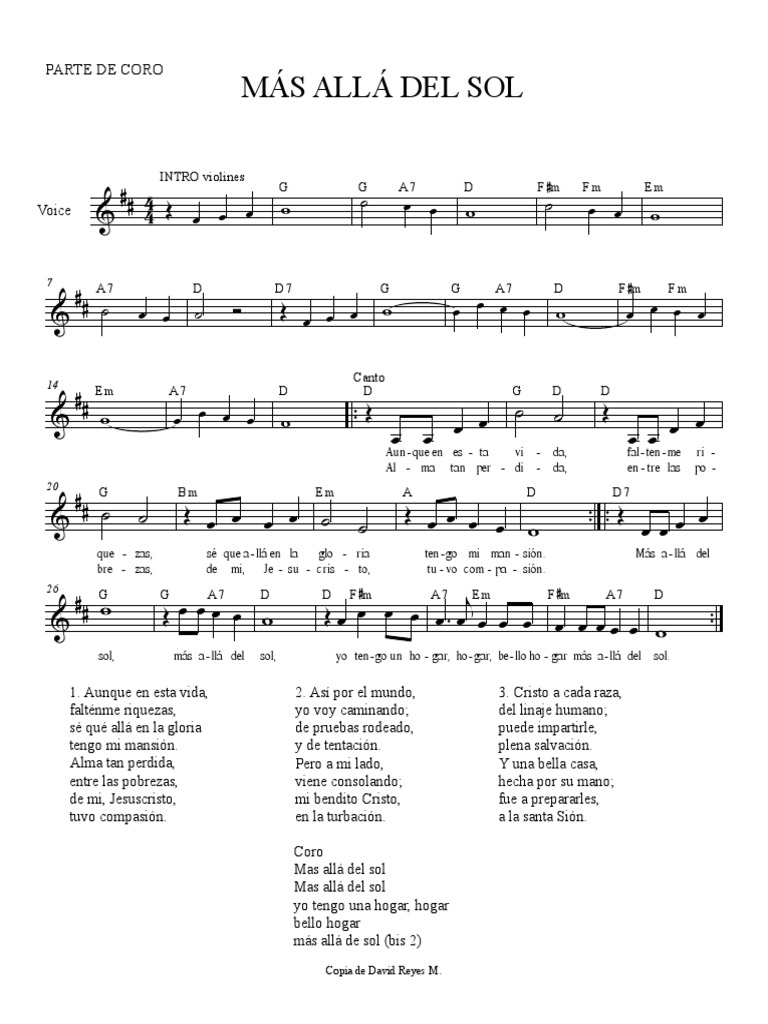 Más Allá Del Sol en Re