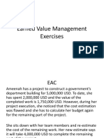 Earned Value Management Exercises