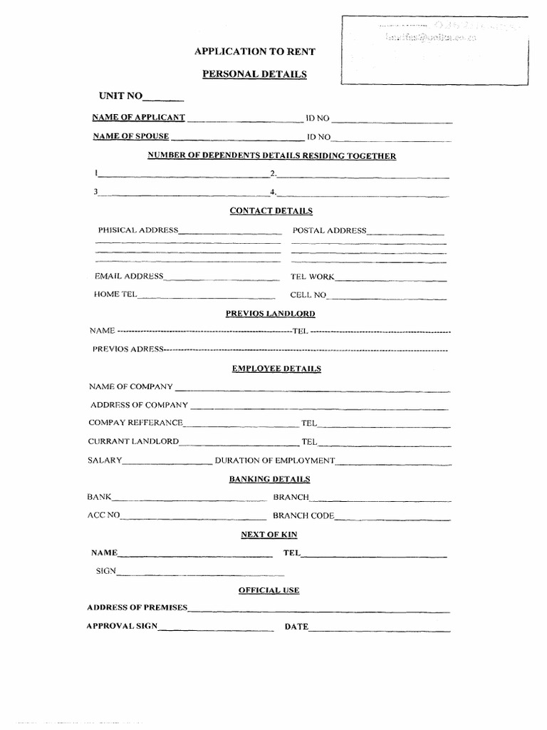 Application To Rent | PDF