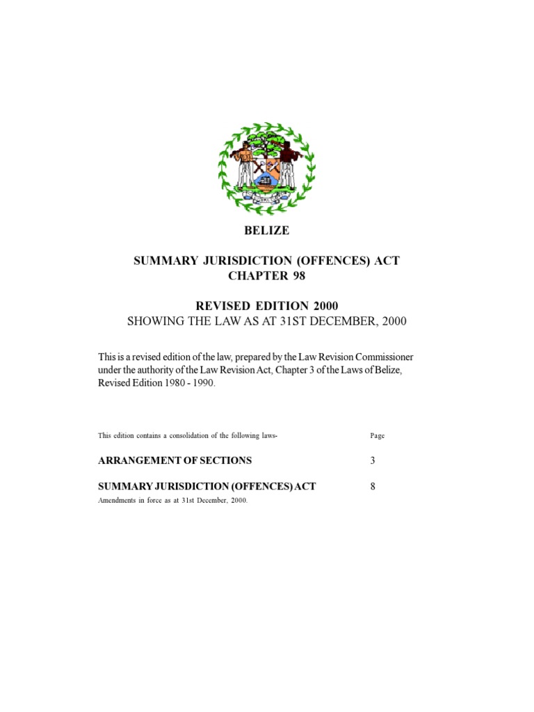 Summary Jurisdiction Offences PDF Misdemeanor Highway