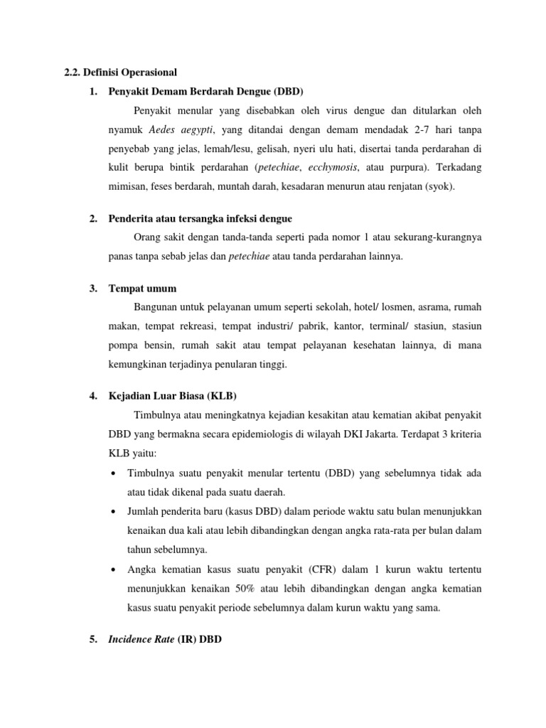 Definisi Operasional DBD dan CFR | PDF