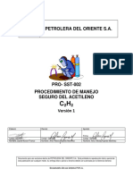 Procedimiento de Manejo Seguro Del Acetileno