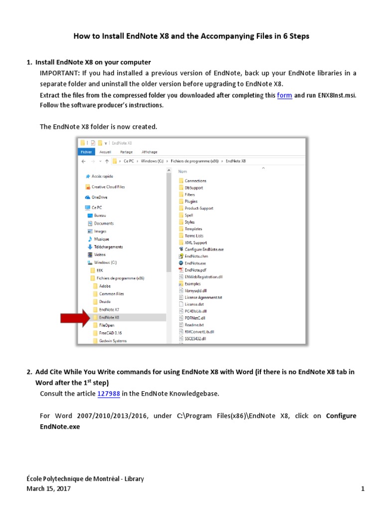 How To Install Endnote X8 And The Accompanying Files In 6 Steps Pdf