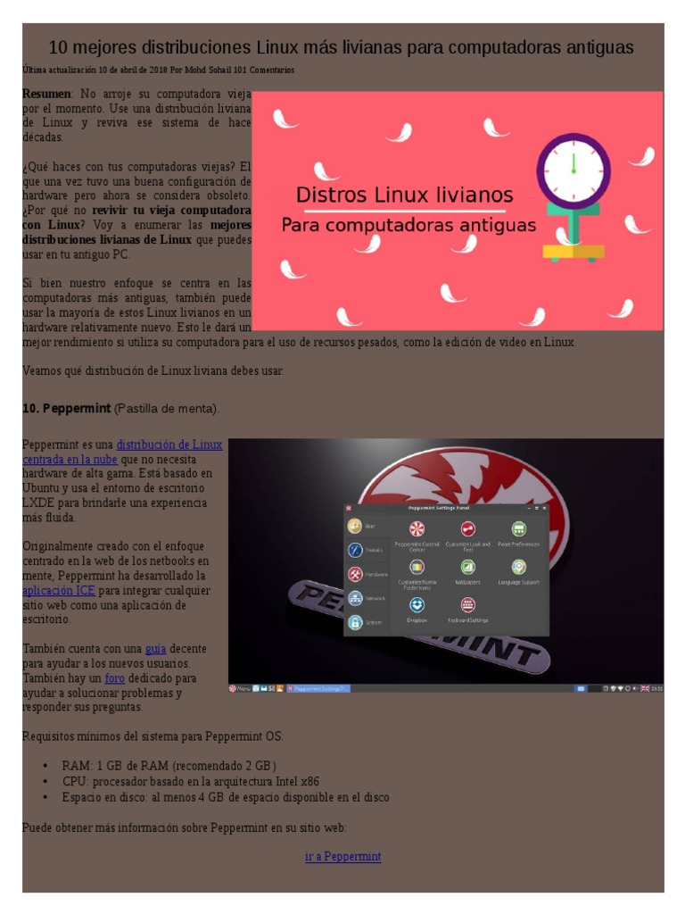 Mejores distros Linux livianas 2025 | PDF | Distribución de Linux ...