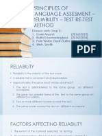 Principles of Language Assesment - Reliability - Test
