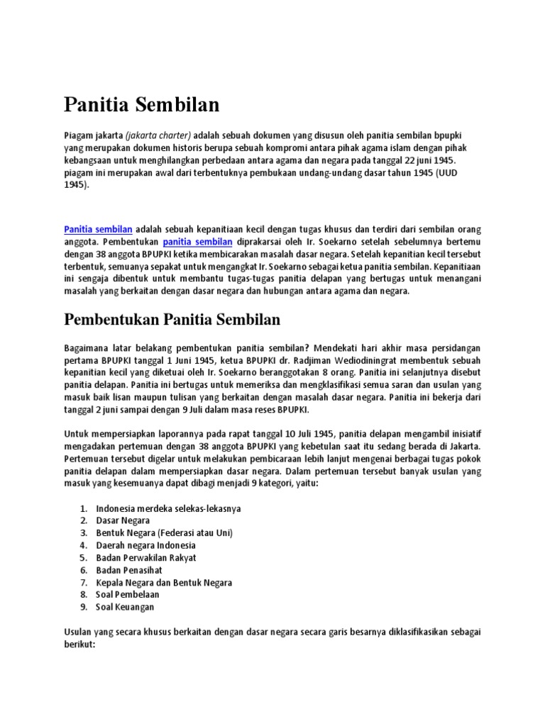 Panitia Sembilan Pdf