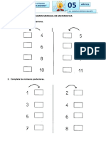 Examen MATEMATICA Julio - 5 Añitos