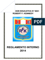 Reglamento interno de la I.E. No 0031 Robert F. Kennedy