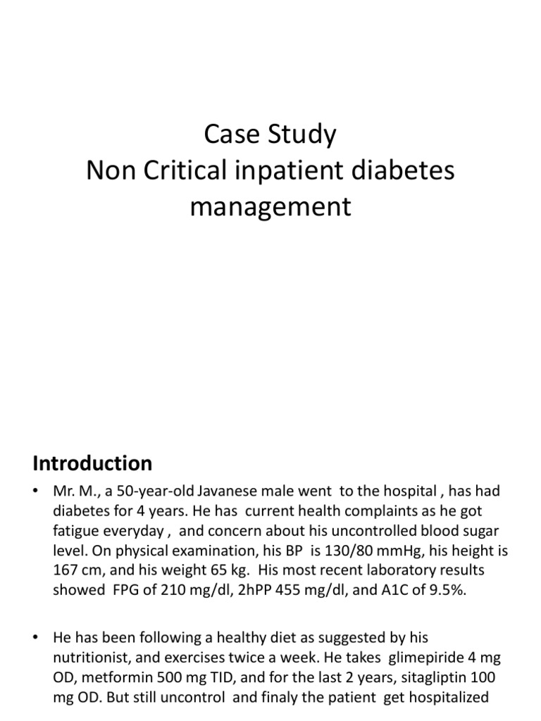Diabetes Management Case Study: Mr. M. | PDF | Diabetes Mellitus | Insulin